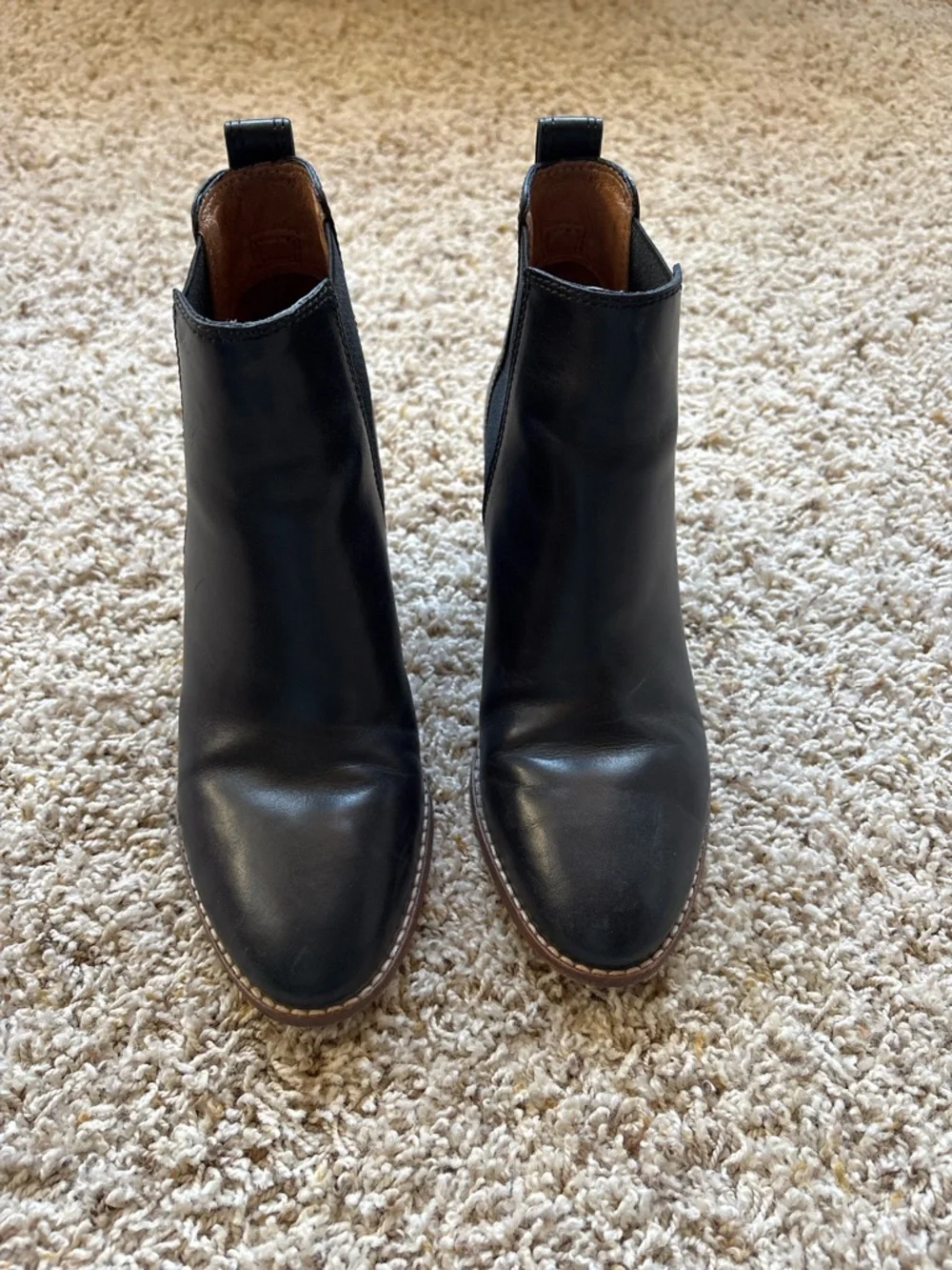 Madewell The Reagan Boot in Leather Sz 7.5 True Black #J8307